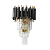 Luxury Modern Crystal Wall Sconce Gold and Black Hardware LED Light Fixture for Bedroom