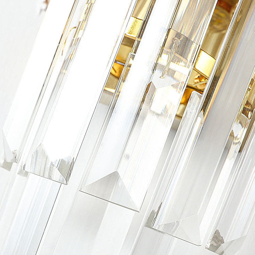 Luxury Modern Crystal Wall Sconce Gold and Black Hardware LED Light Fixture for Bedroom