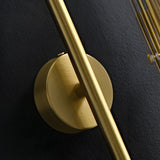 Luxury Modern Gold Brass Wall Lamp with 4 Light Cylindrical Clear Glass Shades for Home