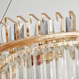 Luxury Modern Gold Crystal Chandelier Round Double Layer Tiered Ceiling Light Fixture