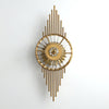 Luxury Modern Gold Wall Sconce with Gear Patterned Crystal Glass Shade and Stainless Steel Body