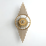 Luxury Modern Gold Wall Sconce with Gear Patterned Crystal Glass Shade and Stainless Steel Body