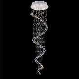 Luxury Modern Spiral Crystal Chandelier LED Electroplated Metal Ceiling Light Fixture