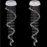 Luxury Modern Spiral Crystal Chandelier LED Electroplated Metal Ceiling Light Fixture