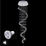 Luxury Modern Spiral Crystal Chandelier LED Electroplated Metal Ceiling Light Fixture