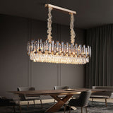 Luxury Multi Tier Crystal Chandelier Modern Gold Electroplated Metal Pendant Ceiling Light