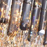 Luxury Multi Tier Crystal Chandelier Modern Gold Electroplated Metal Pendant Ceiling Light