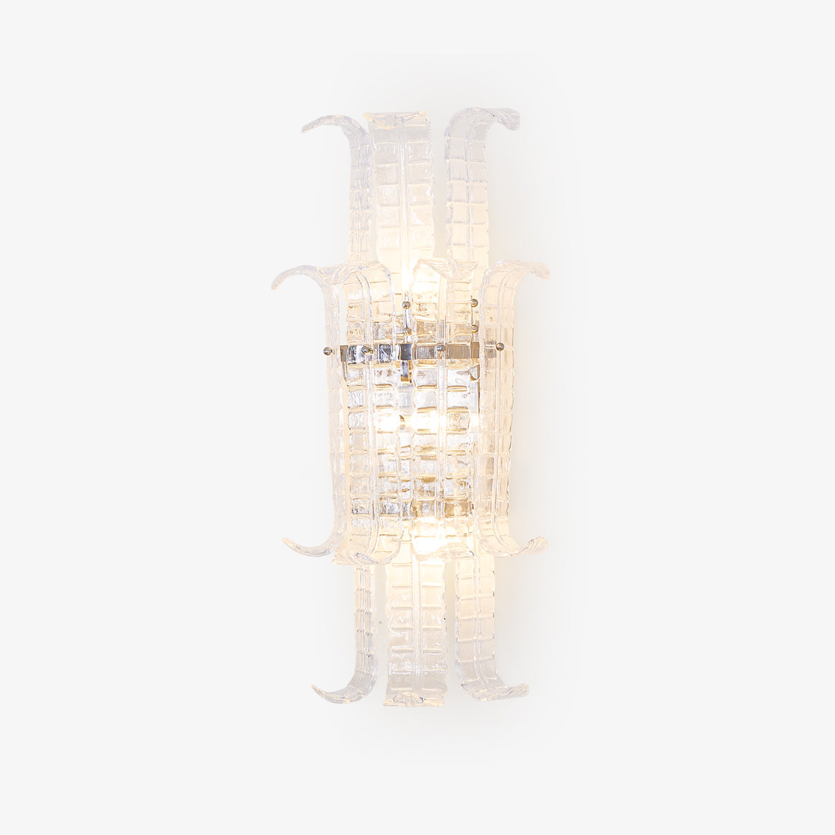 Luxury Murano Glass Textured Wall Sconce Modern Chrome Indoor Lighting Fixture