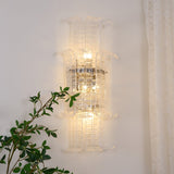 Luxury Murano Glass Textured Wall Sconce Modern Chrome Indoor Lighting Fixture