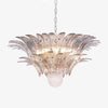 Luxury Murano Palmette Transparent Glass Chandelier Handcrafted Pendant Lighting Fixture