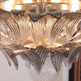 Luxury Murano Palmette Transparent Glass Chandelier Handcrafted Pendant Lighting Fixture