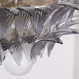 Luxury Murano Palmette Transparent Glass Chandelier Handcrafted Pendant Lighting Fixture