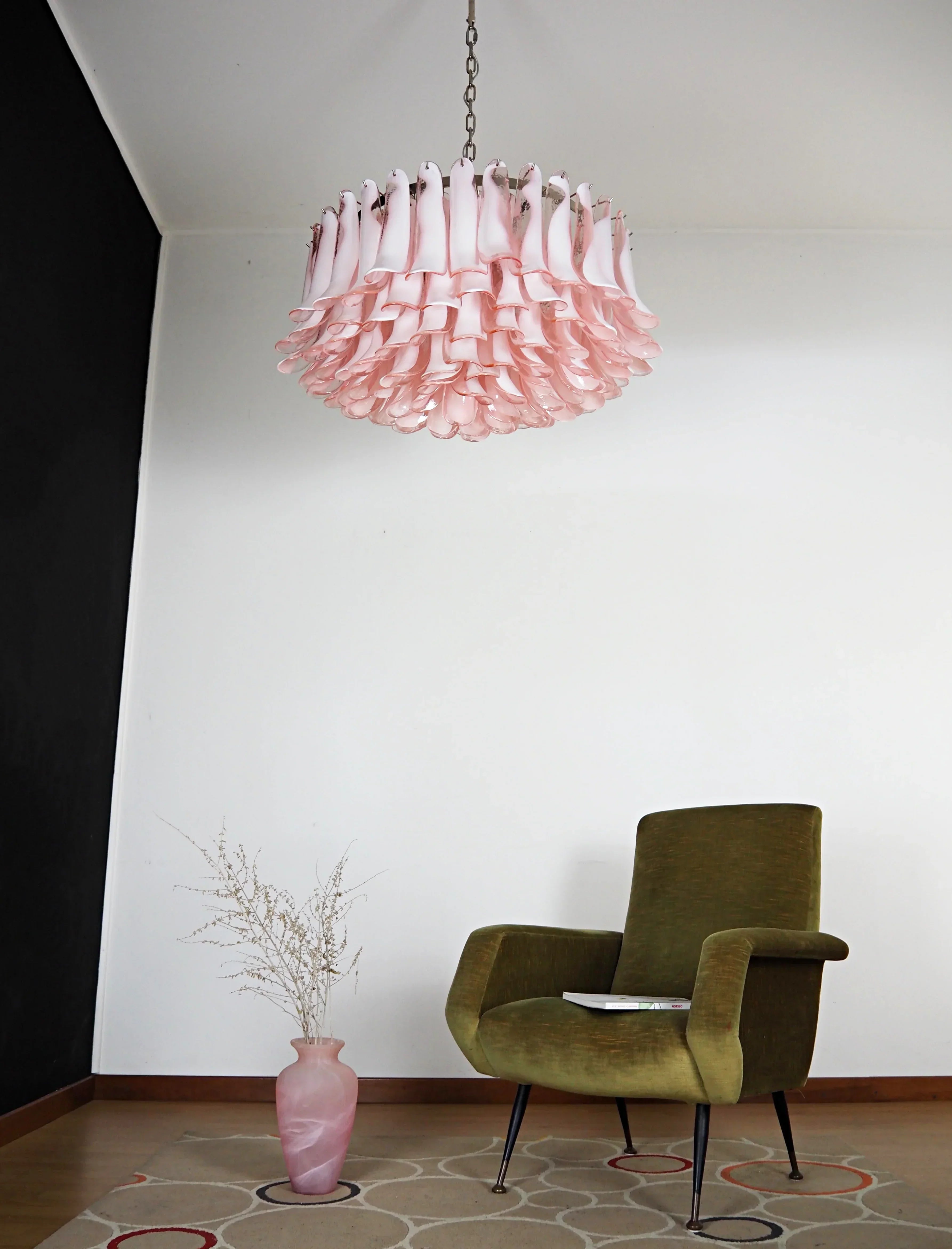 luxury-murano-pink-glass-petal-chandelier-with-gold-chrome-or-nickel-metal-finish