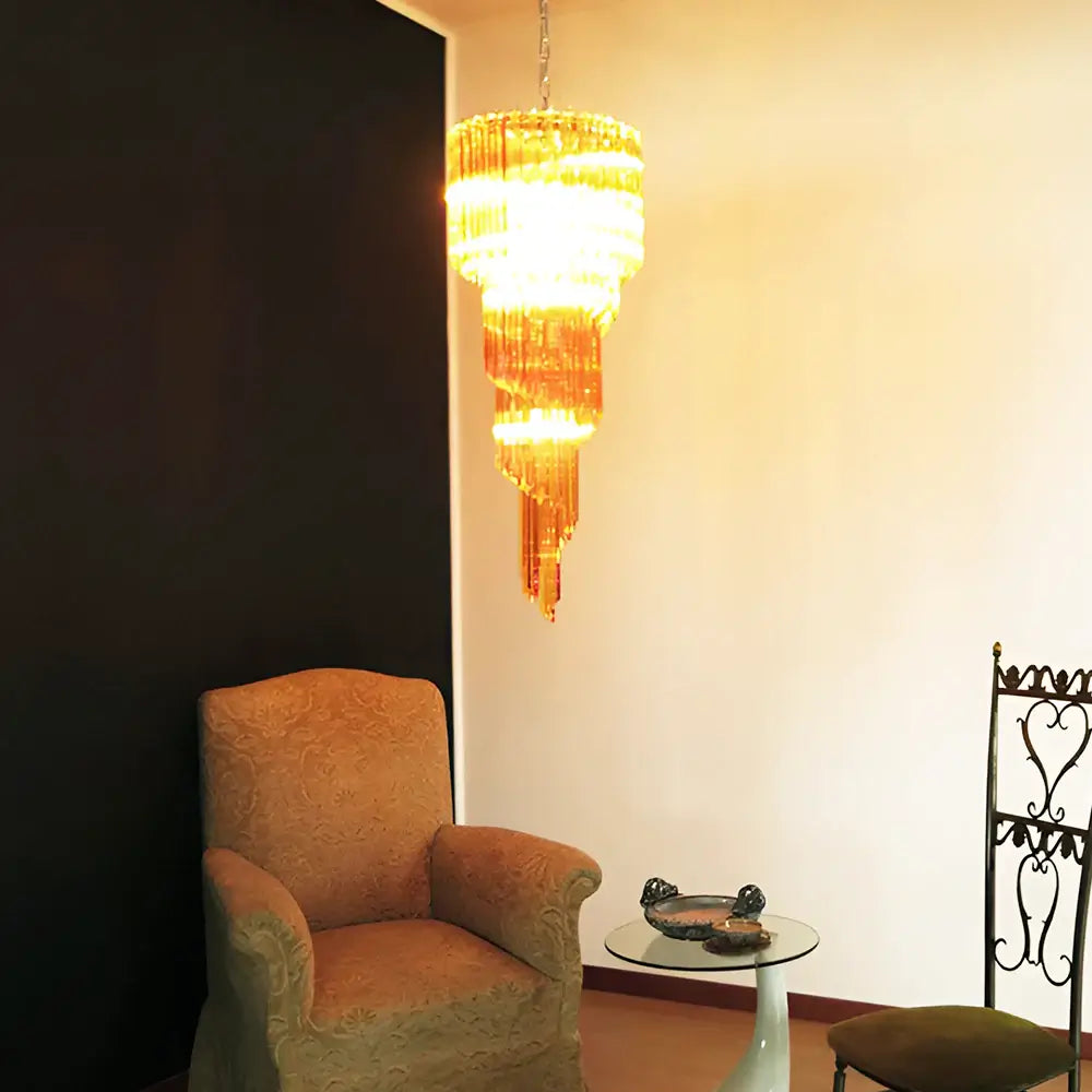 luxury-murano-style-spiral-amber-prism-glass-chandelier-for-elegant-entryways-and-foyer