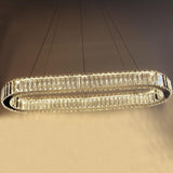 Luxury Oval Crystal Ring Pendant Chandelier Modern Gold and Chrome LED Hanging Ceiling Light