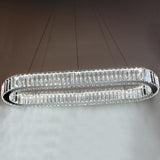 Luxury Oval Crystal Ring Pendant Chandelier Modern Gold and Chrome LED Hanging Ceiling Light
