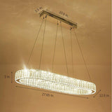 Luxury Oval Crystal Ring Pendant Chandelier Modern Gold and Chrome LED Hanging Ceiling Light
