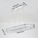 Luxury Oval Crystal Ring Pendant Chandelier Modern Gold and Chrome LED Hanging Ceiling Light