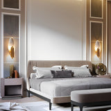 Luxury Oval Iron Wall Lamp Electroplated Postmodern Minimalist Sconce for Bedroom
