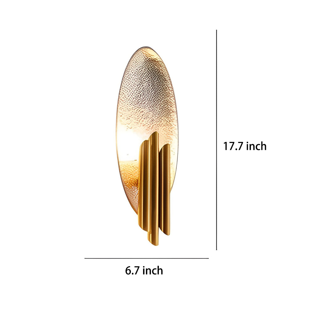 Luxury Oval Iron Wall Lamp Electroplated Postmodern Minimalist Sconce for Bedroom