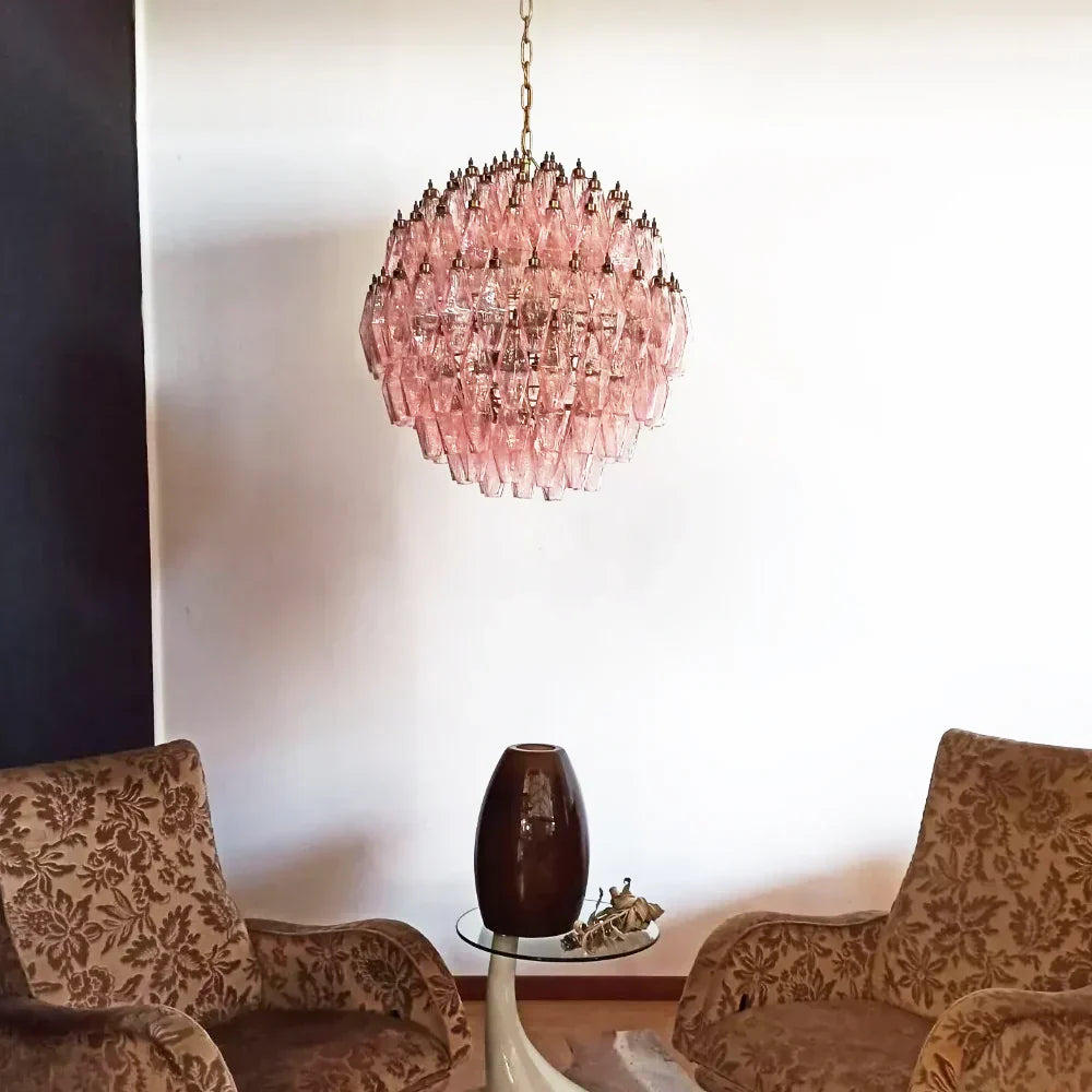 luxury-pink-murano-poliedri-glass-chandelier-modern-spherical-pendant-light-fixture