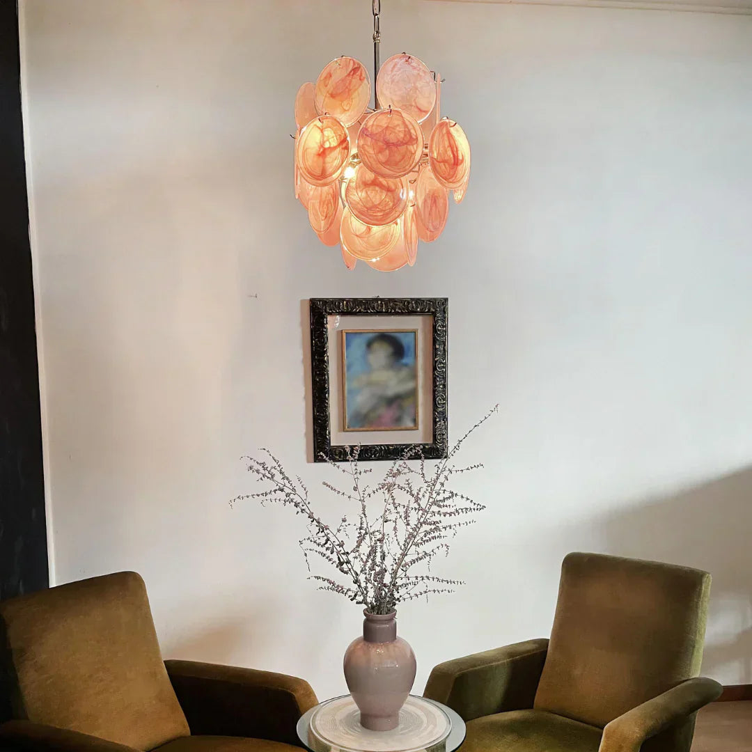 luxury-pink-murano-style-glass-disk-chandelier-elegant-mid-century-ceiling-light