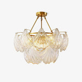luxury-ribbed-glass-shell-pendant-chandelier-brass-finish-modern-ceiling-light-fixture