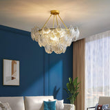 luxury-ribbed-glass-shell-pendant-chandelier-brass-finish-modern-ceiling-light-fixture