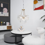 luxury-ribbed-glass-shell-pendant-chandelier-brass-finish-modern-ceiling-light-fixture