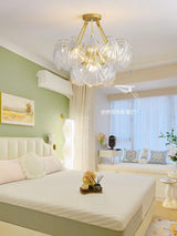 luxury-ribbed-glass-shell-pendant-chandelier-brass-finish-modern-ceiling-light-fixture