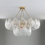 luxury-ribbed-glass-shell-pendant-chandelier-brass-finish-modern-ceiling-light-fixture