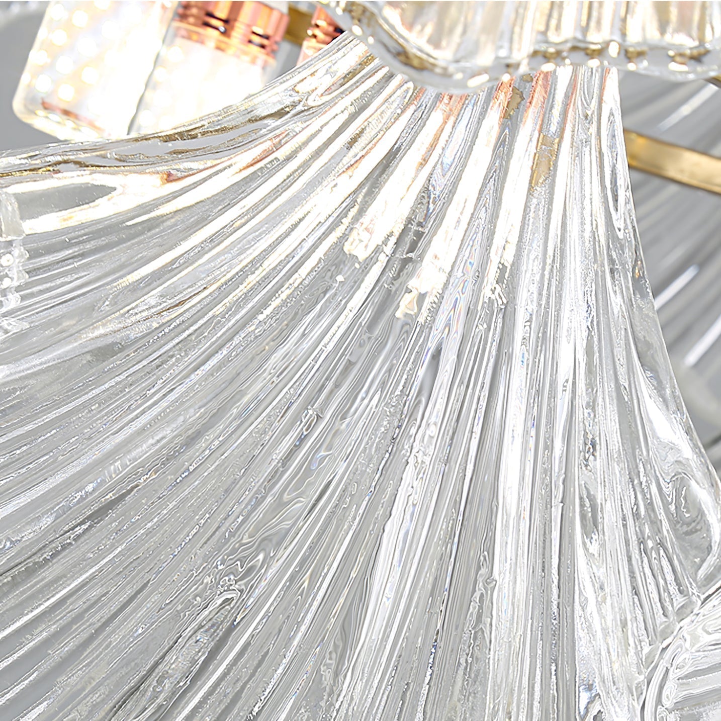 luxury-ribbed-glass-shell-pendant-chandelier-brass-finish-modern-ceiling-light-fixture