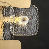 Luxury Rounded Square Copper LED Wall Sconce Modern Glass Indoor Light for Bedroom and Living Room