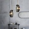 Luxury Smoke Gray Crystal Pendant Light Fixture with Copper Accents for Living Room
