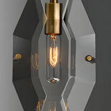 Luxury Smoke Gray Crystal Pendant Light Fixture with Copper Accents for Living Room