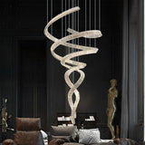 Luxury Spiral Crystal LED Chandelier Large Modern Ceiling Light for High Ceilings