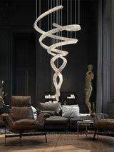 Luxury Spiral Crystal LED Chandelier Large Modern Ceiling Light for High Ceilings