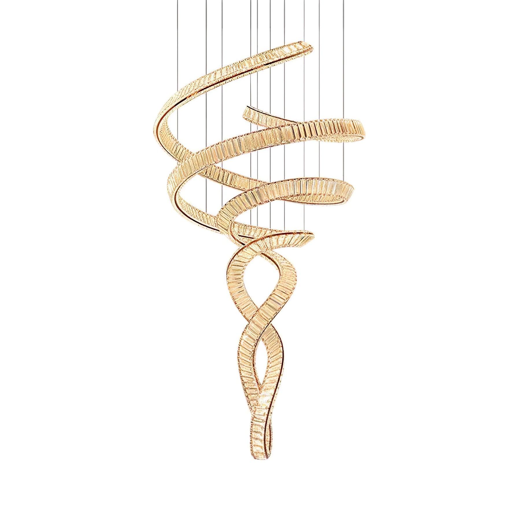 Luxury Spiral Crystal LED Chandelier Large Modern Ceiling Light for High Ceilings