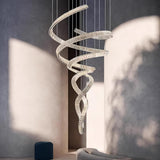 Luxury Spiral Crystal LED Chandelier Large Modern Ceiling Light for High Ceilings