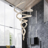 Luxury Spiral Crystal LED Chandelier Large Modern Ceiling Light for High Ceilings