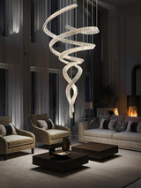 Luxury Spiral Crystal LED Chandelier Large Modern Ceiling Light for High Ceilings