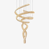 Luxury Spiral Crystal LED Chandelier Large Modern Ceiling Light for High Ceilings