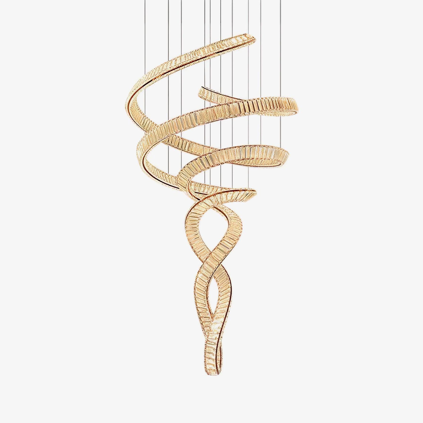 Luxury Spiral Crystal LED Chandelier Large Modern Ceiling Light for High Ceilings