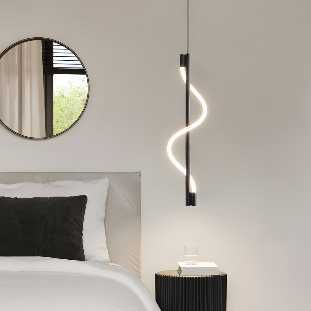 Luxury Spiral Rope LED Pendant Light with Dimmable Remote Control Modern Brass Hanging Ceiling Lamp