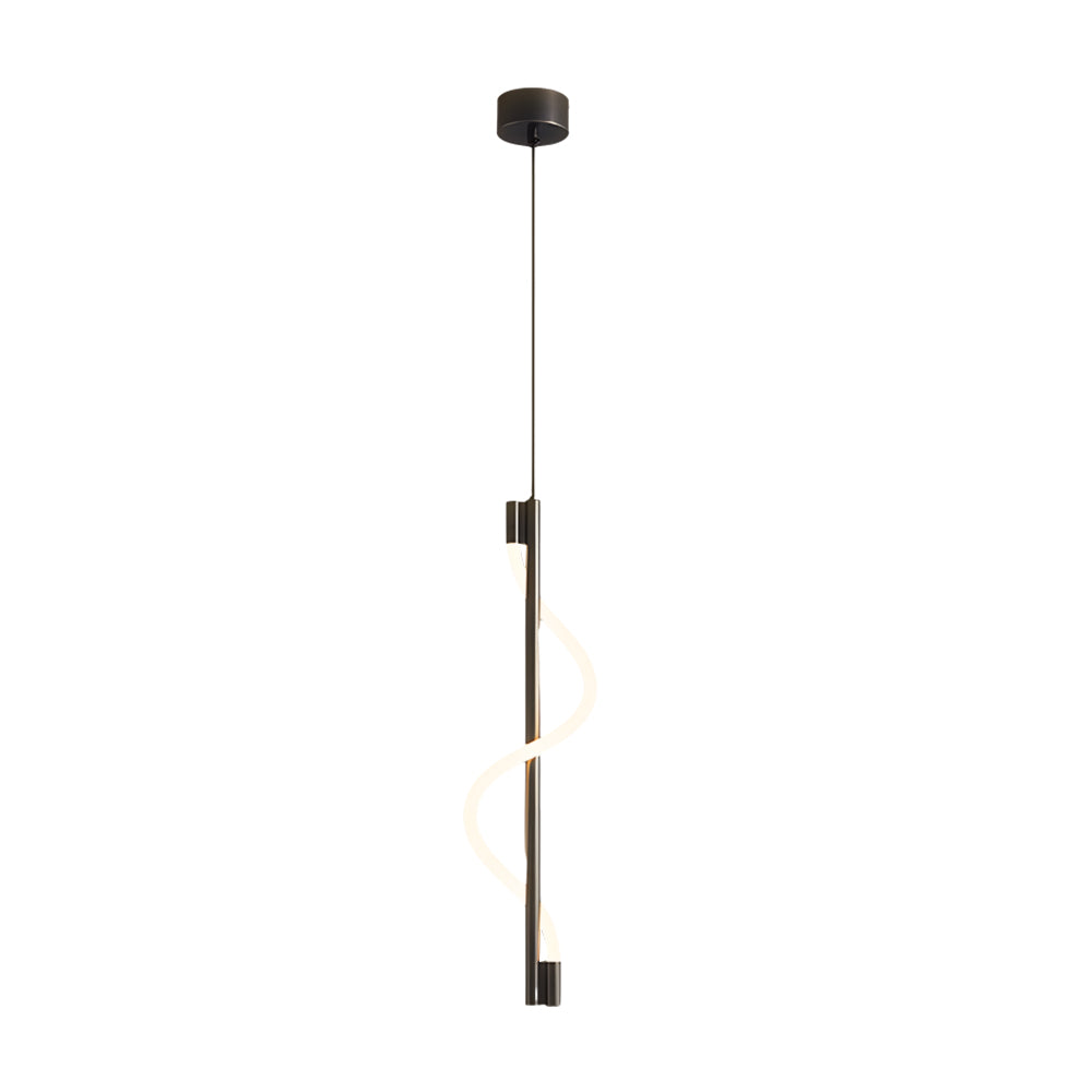 Luxury Spiral Rope LED Pendant Light with Dimmable Remote Control Modern Brass Hanging Ceiling Lamp