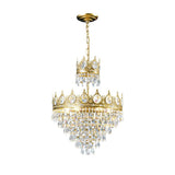 Luxury Vintage Crystal Droplet Pendant Light Antique Copper Chandelier for Living Room and Bedroom