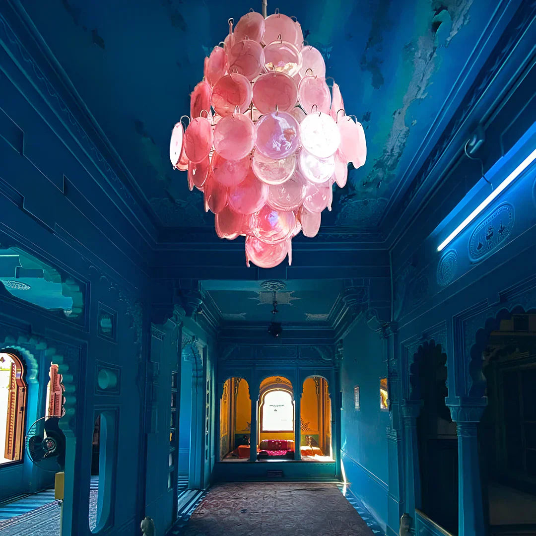 luxury-vintage-murano-pink-glass-disk-chandelier-large-italian-design-pendant-light