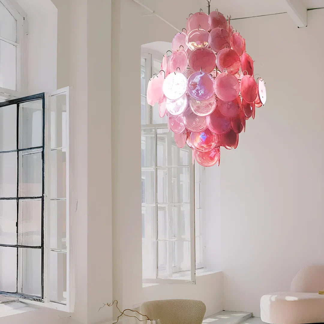 luxury-vintage-murano-pink-glass-disk-chandelier-large-italian-design-pendant-light