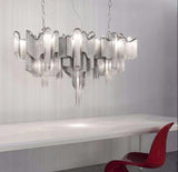 Luxury Waterfall Metal Chain Chandelier Modern Cascading Pendant Light for Dining Room