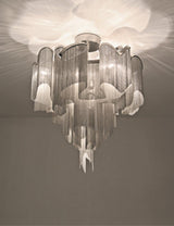 Luxury Waterfall Metal Chain Chandelier Modern Cascading Pendant Light for Dining Room